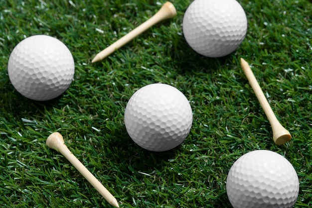 View of balls for golf sport