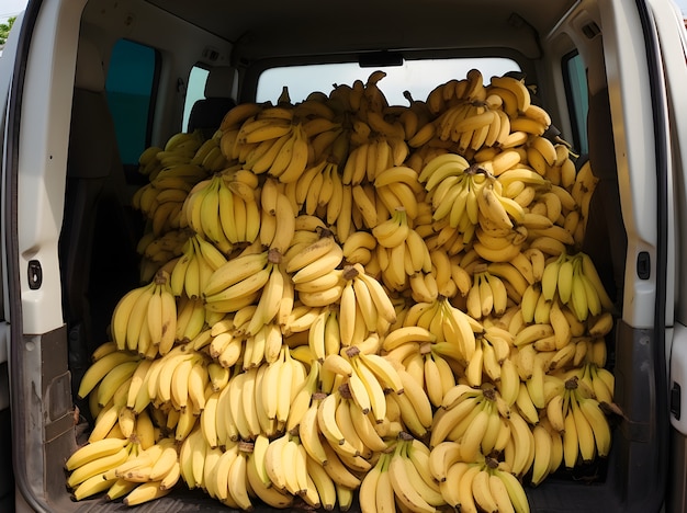 Free photo view of banana fruits