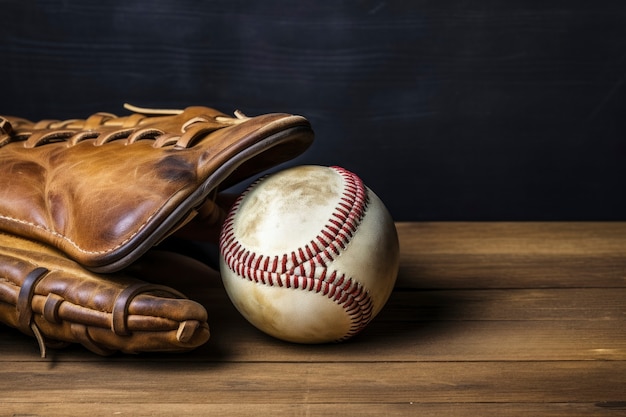 Free photo view of baseball with glove