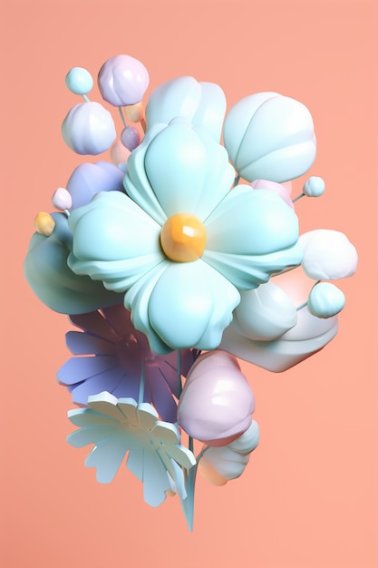 美しい 3 d の花束のビュー