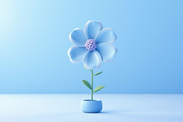 Free photo view of beautiful 3d flower in pot