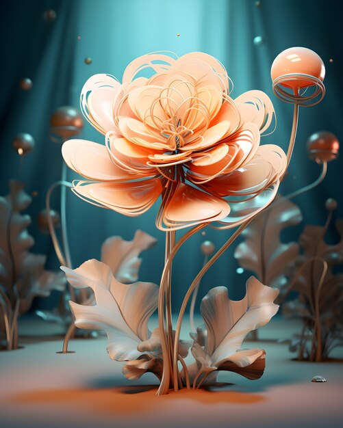 Вид на красивый 3D цветок