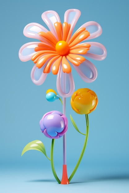 Free photo view of beautiful 3d flower