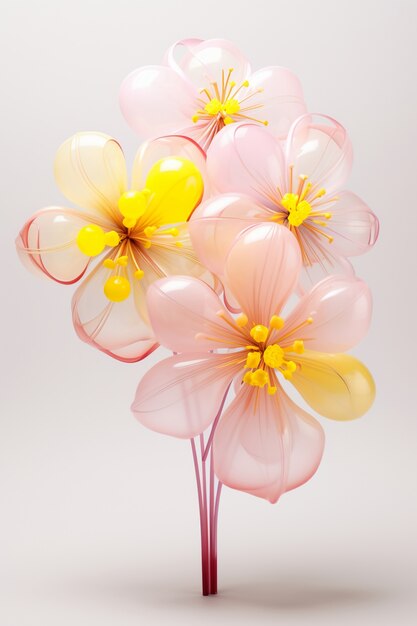 View of beautiful 3d translucent flower