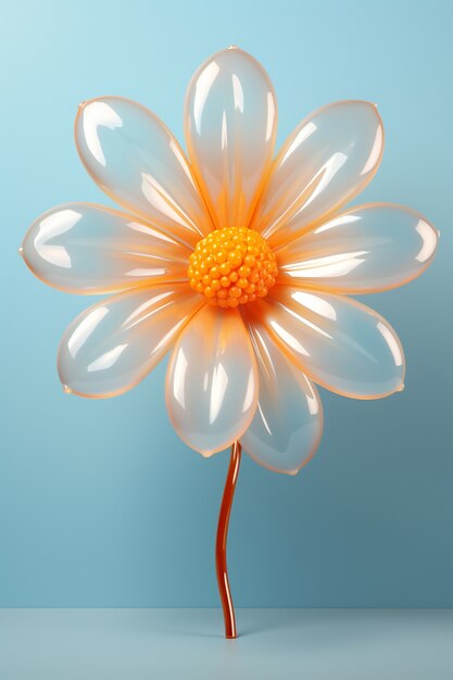 View of beautiful 3d translucent flower