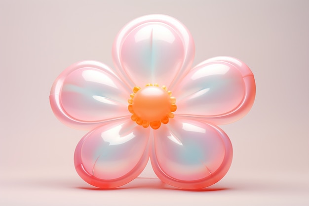 Free photo view of beautiful 3d translucent flower