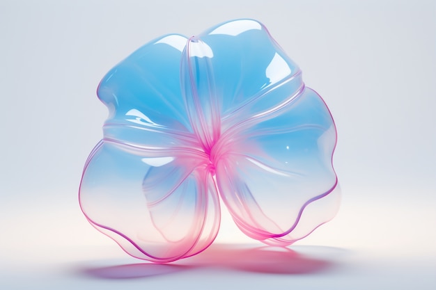 Вид на красивый трехмерный полупрозрачный цветок