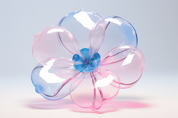 View of beautiful 3d translucent flower