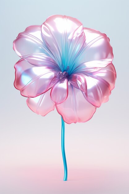 View of beautiful 3d translucent flower