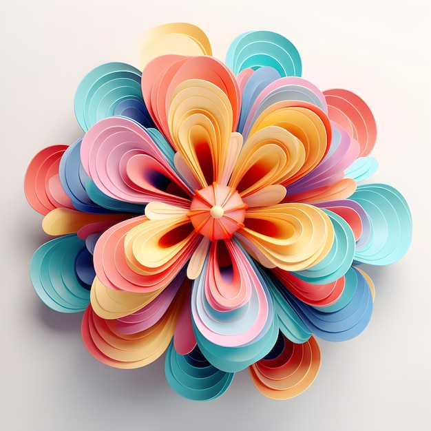View of beautiful abstract 3d flower