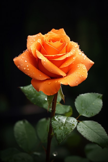 Free photo view of beautiful blooming rose flower