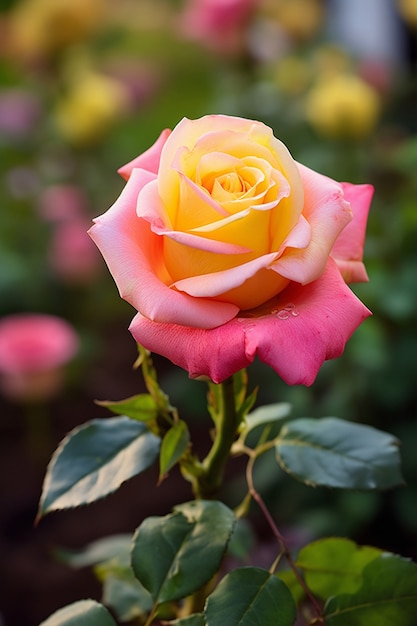 View of beautiful blooming rose flower