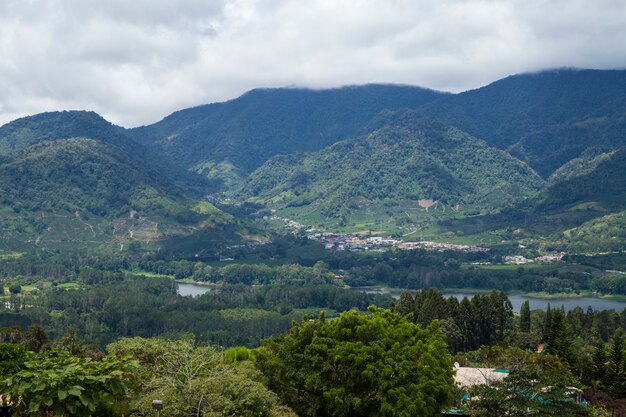 View over the beautiful costa rican valley