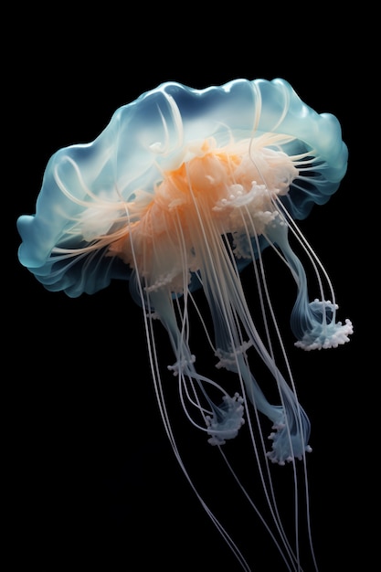 Free photo view of beautiful jellyfish swimming in water