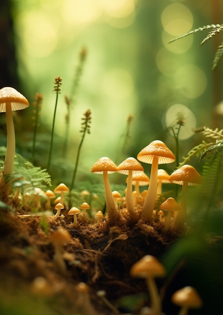 Free photo view of beautiful mushrooms