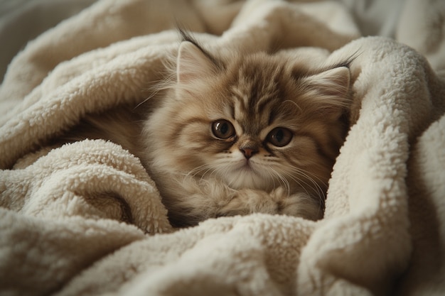 View of beautiful persian domestic cat