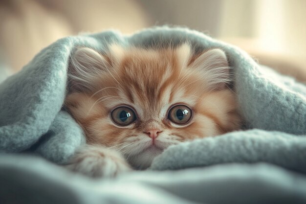 View of beautiful persian domestic cat