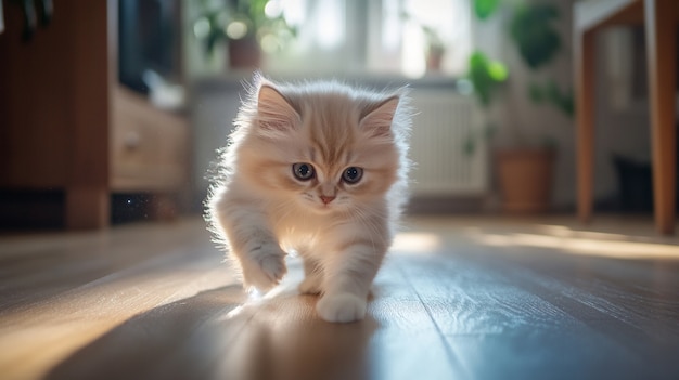 View of beautiful persian domestic cat