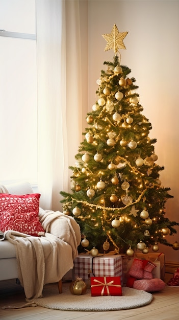 View of beautifully decorated christmas tree