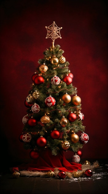 Free photo view of beautifully decorated christmas tree