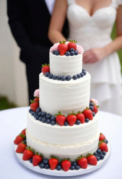 Free photo view of beautifully ornate weeding cake