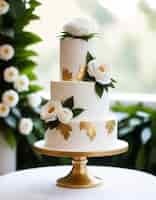 Free photo view of beautifully ornate weeding cake