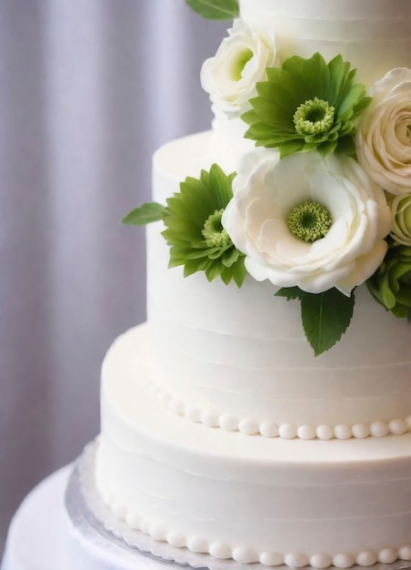 Free photo view of beautifully ornate weeding cake