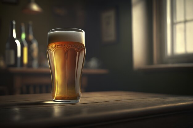 View of beer beer in glass