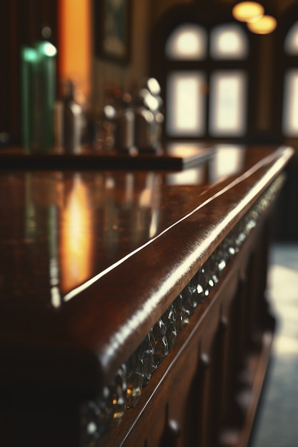 View of beer taps in a brewery