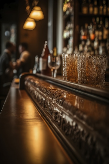 View of beer taps in a brewery