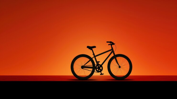 無料Photo 自転車のシルエットの眺め