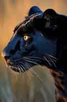 Free photo view of black panther in nature