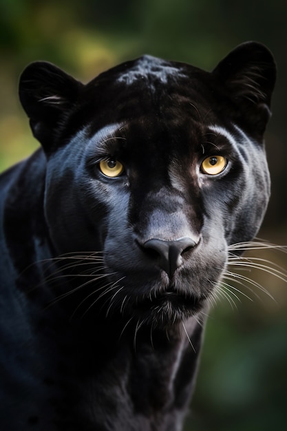 View of black panther in the wild