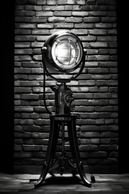 Free photo view of black and white light projector for theatre