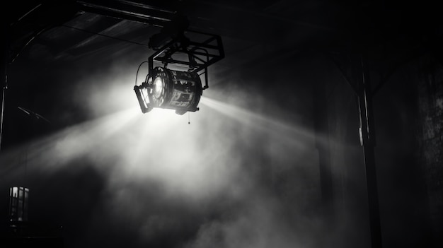 View of black and white light projector for theatre