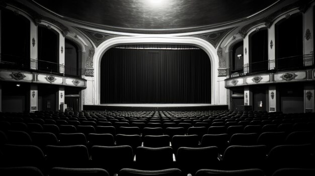 View of black and white theatre room