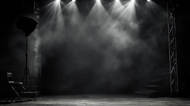 Foto gratuita vista del palco del teatro in bianco e nero