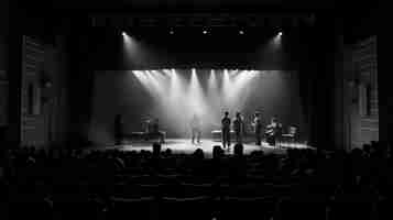 Foto gratuita vista del palco del teatro in bianco e nero