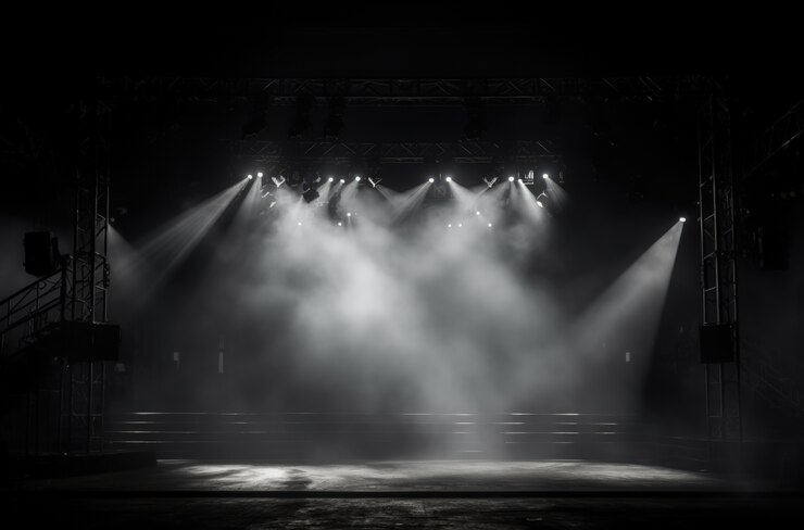 Free Photo view of black and white theatre stage