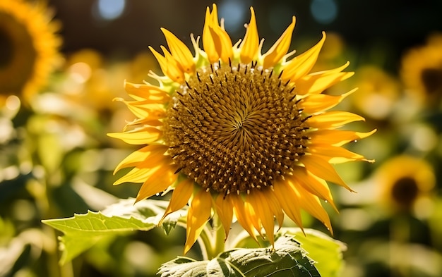 Free photo view of blooming sunflower