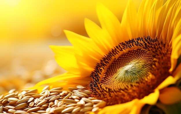 Free photo view of blooming sunflower