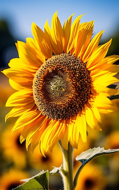 View of blooming sunflower