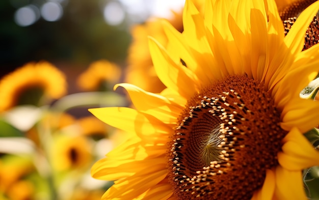 Free photo view of blooming sunflower
