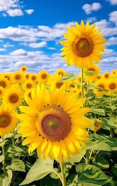 View of blooming sunflower