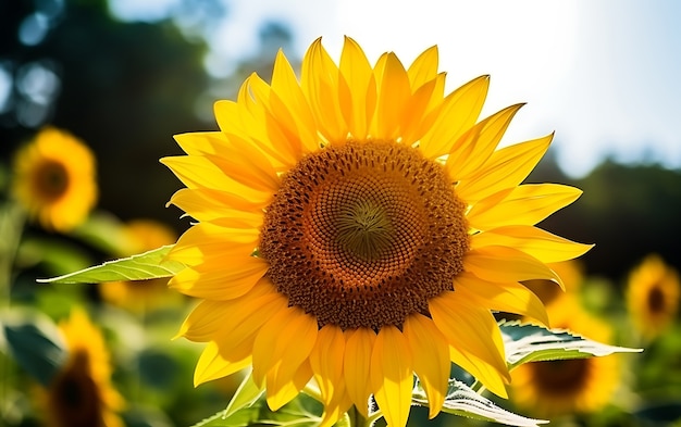 Free photo view of blooming sunflower