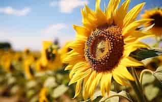 Free photo view of blooming sunflower