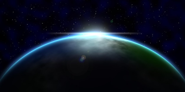 View of blue planet earth in space Premium Photo