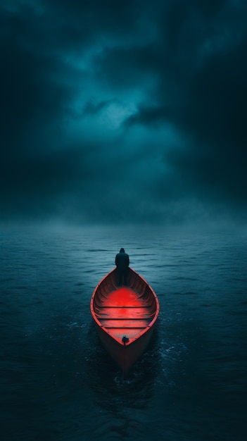 View of boat floating on water with nature scenery