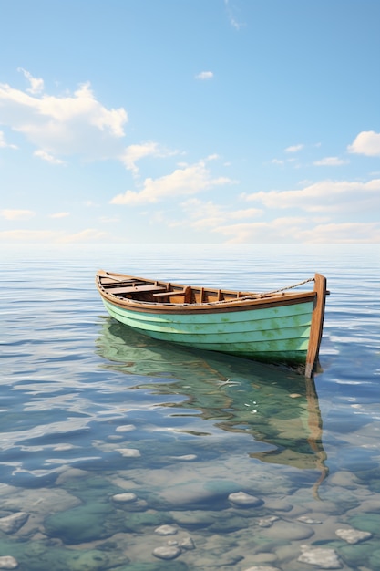 Free photo view of boat on water