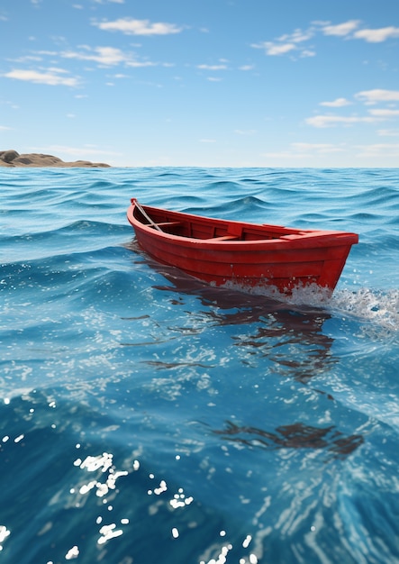 Free photo view of boat on water